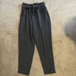 SO Women's Charcoal Paperbag Waist Chinos